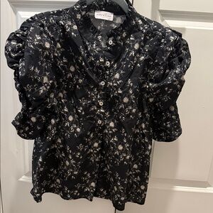 Entro Black Floral Blouse